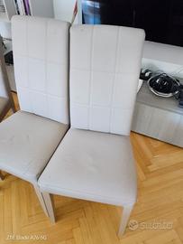 8 sedie +12 coprisedie in tessuto nuovi