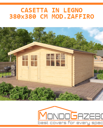 casetta casa legno Zaffiro 380x380 spess 34 mm