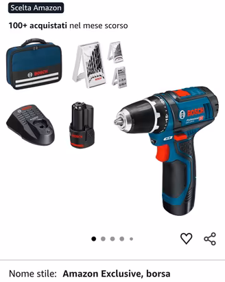 avvitatore bosch gsr 12v-15 con 2 batterie