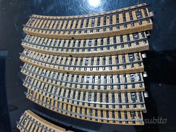Set 12 binari curvi Marklin 3601A M-Gleis, anni 50