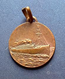 Medaglia Italia flotte riunite Genova nave Duilio