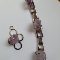 ametista su bracciale e ciondolo 