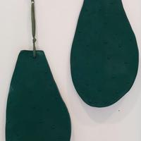 2 pale di fico d'india in ceramica 