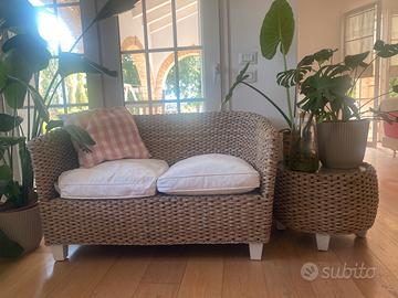 Salottino interno/esterno in rattan