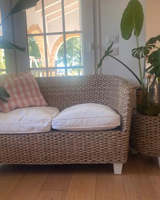 Salottino interno/esterno in rattan