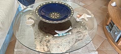 TAVOLO ORNAMENTALE IN TUFO GREZZO 
