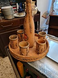 set bottiglia con 6 bicchieri sardegna