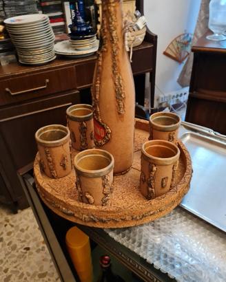 set bottiglia con 6 bicchieri sardegna