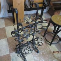 Porta bottiglie in ferro battuto