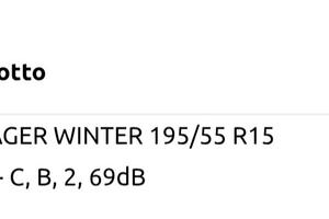 Gomme invernali 195/55 R15