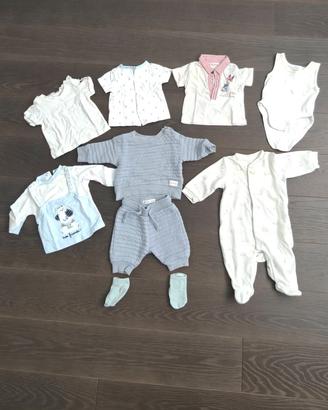 Lotto x 9 pezzi vestiti (con macchie) 1-3 mesi