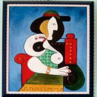 "Donna con orologio di Picasso" Olio su tela