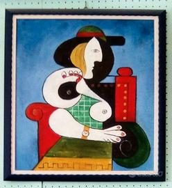 "Donna con orologio di Picasso" Olio su tela