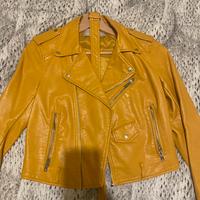 Giacca chiodo ecopelle Zara giallo tg S