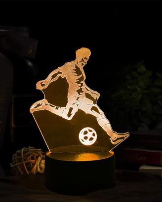 Lampada LED 3D Calciatore Calcio