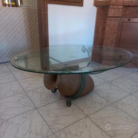 Tavolino in vetro ovale