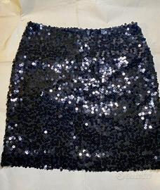 minigonna paillettes nera Tezenis