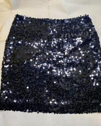 minigonna paillettes nera Tezenis
