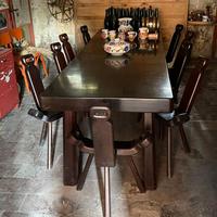 Mobili taverna legno IROKO massiccio anni 1970