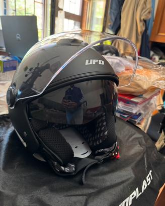 Casco jet ufo doppia visiera taglia S