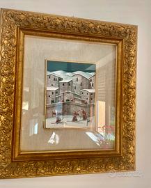 Quadro Luigi Silvi gara di sci fraticelli
