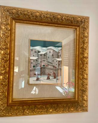 Quadro Luigi Silvi gara di sci fraticelli
