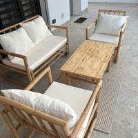 Set da giardino con divano 2 posti, 2 poltrone e t