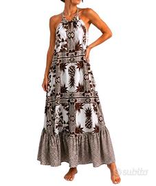 abito lungo donna maxi dress tropicale oversize 