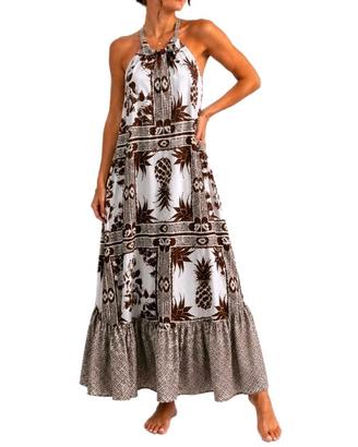 abito lungo donna maxi dress tropicale oversize 