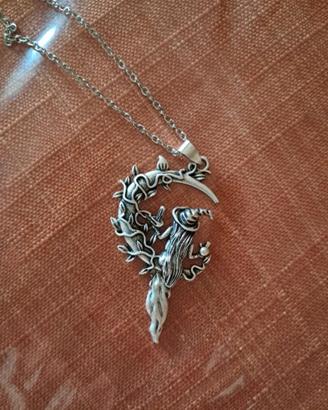 collana strega halloween in acciaio