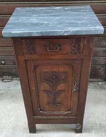 Comodino anni 20-30 con marmo da restaurare