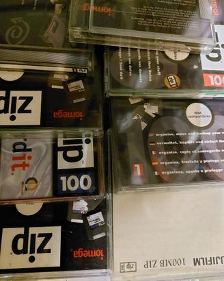 10 iomega zip 100mb e custodia originale