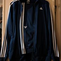 Tuta Adidas blu con giacca e pantaloni, come nuova