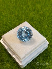 Tormalina blu 7.85 ct taglio brillante certificata