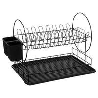 Scolapiatti d'appoggio 2 piani con portaposate