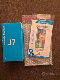 Pellicola vetro e scatola per Samsung j7 2017