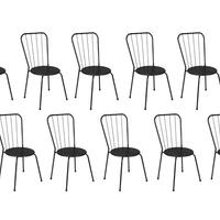 Sedia industriale in metallo nero, Mod.Molly(10pz)