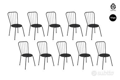 Sedia industriale in metallo nero, Mod.Molly(10pz)