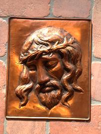 JESUS GESÙ Icona Rame Sbalzato 37 x 31 Arte Sacra
