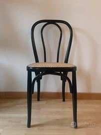 5 SEDIE STILE THONET CON SEDILE IN PAGLIA VIENNA