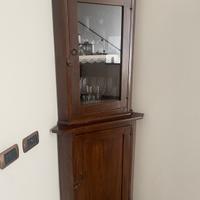 Vetrina angolo arte povera vintage legno massello