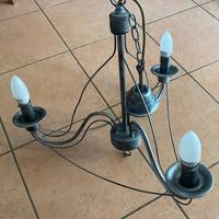 Lampadario con lampade led e coprilume