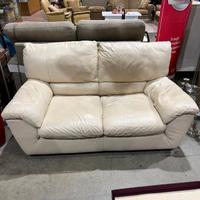 Divano 2 posti in pelle beige