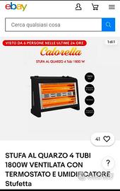 Stufa elettrica al quarzo