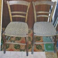 Sedie vintage in legno impagliate