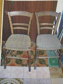 Sedie vintage in legno impagliate