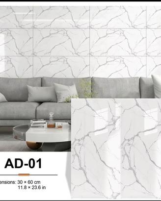 Piastrelle adesive marmo bianco 30x60 (80pz)