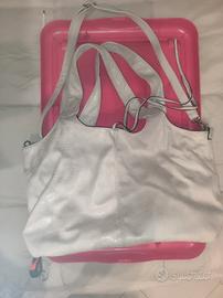 borsa a tracolla  color ghiaccio Alcantara 