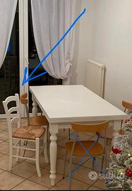 TAVOLO ALLUNGABILE SHABBY CHIC + SEDIE