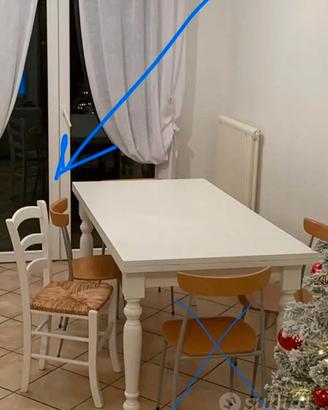 TAVOLO ALLUNGABILE SHABBY CHIC + SEDIE